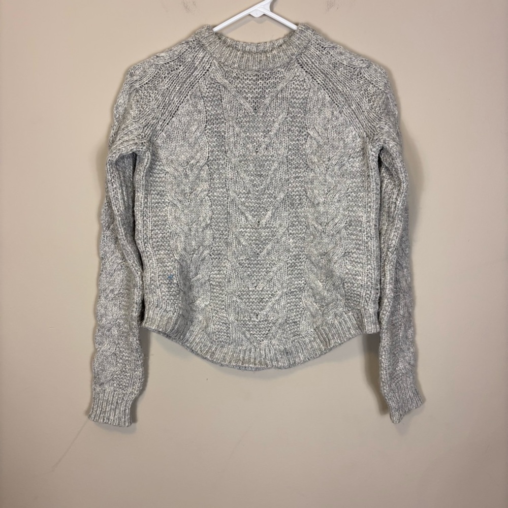 Marine Layer Women's Gray Cable Knit Alpaca & Wool Sweater XS‎